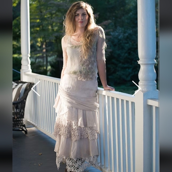 Robin Kaplan Lace Mesh Tank Top Sheer Langenlook Fairy Handmade Designer M - Picture 3 of 10